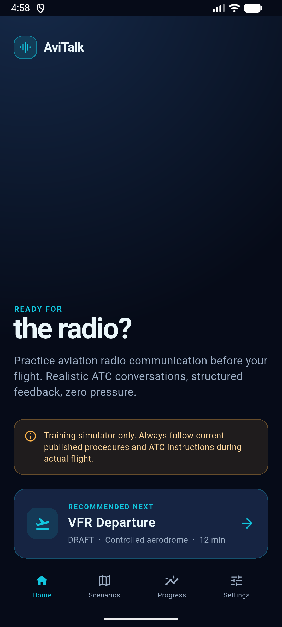AviTalk home screen