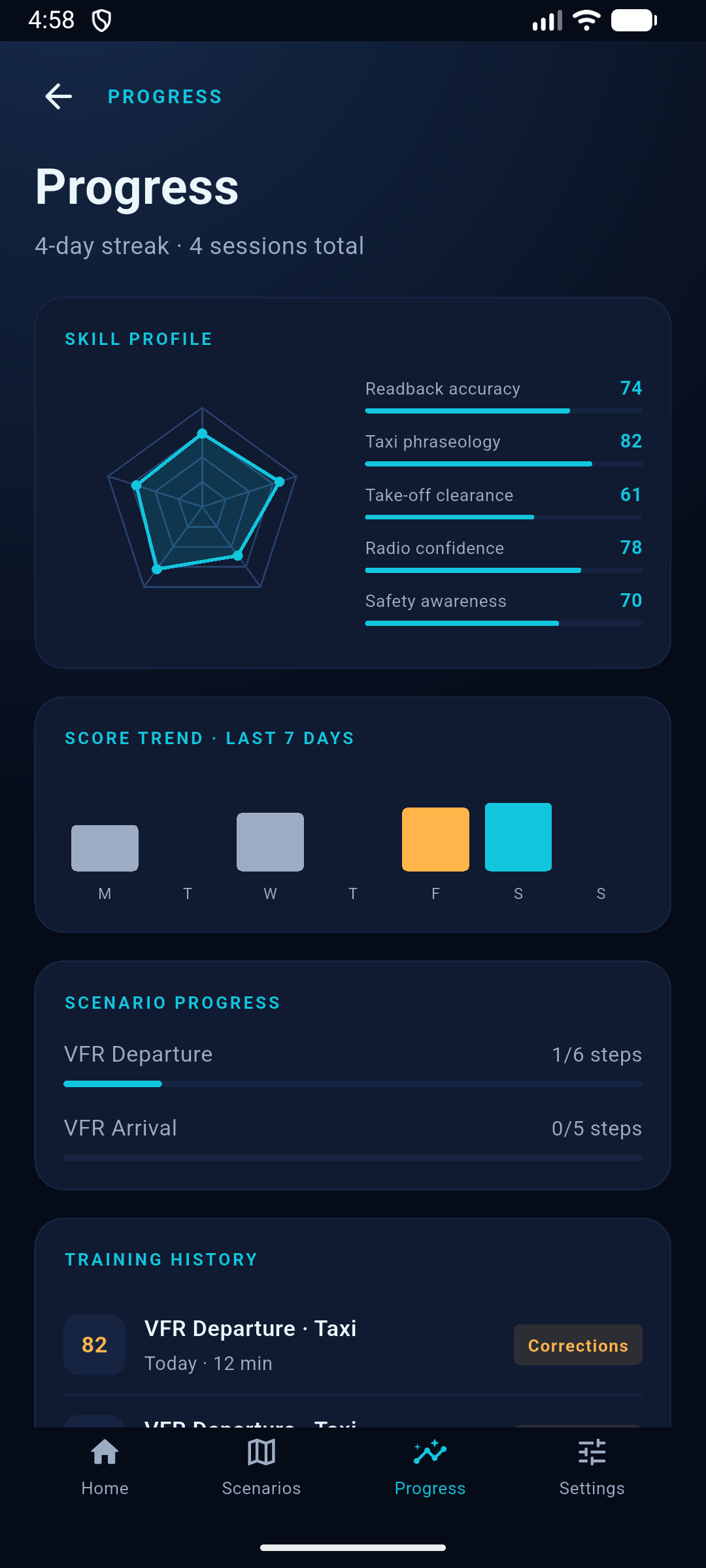AviTalk progress screen